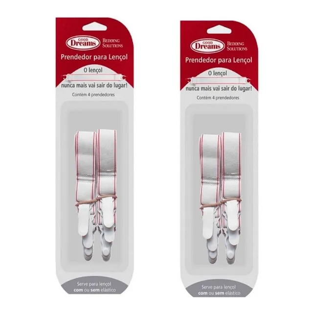 Kit 8 Prendedor De Lencol Cama Elastico Presilhas Branco