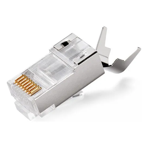 Kit C/10pçs Conector Blindado Adequado Rj45 Cat6a Cat7 Plug