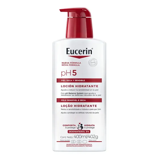 Eucerin Ph5 Loción Corporal Hidratante para Piel Seca O Sensible, 400 ml hidratación inmediata y duradera a la piel sensible