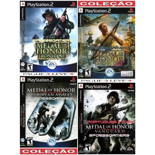 Coleção Medal Of Honor 4 Jogos Playstation 2 Midia Fisica