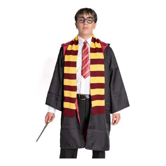Disfraz Mago Incluye Varita Magica Corbata Capa Bufanda Y Lentes