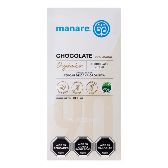 Chocolate 90% Cacao Orgánico 100g - Manare