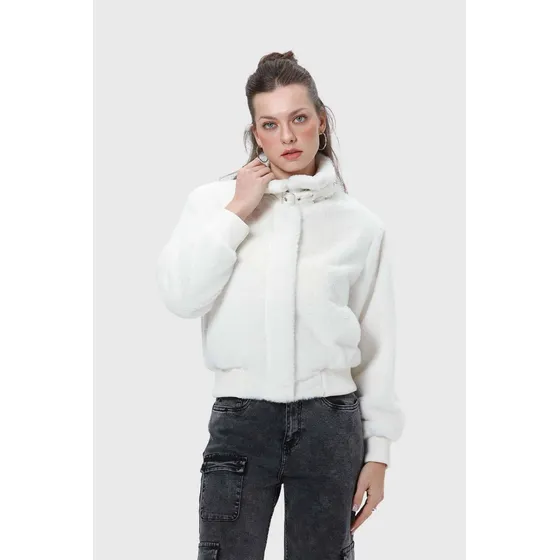 Chaqueta Mujer Peludo Crudo