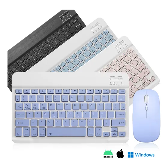 Combo Teclado Mouse Recargable Bluetooth  Delgado Portatil