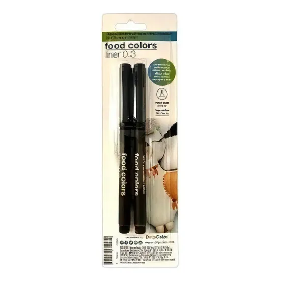 Marcador Comestible Linner 0.3 Negro X 2u Drip Food Colors