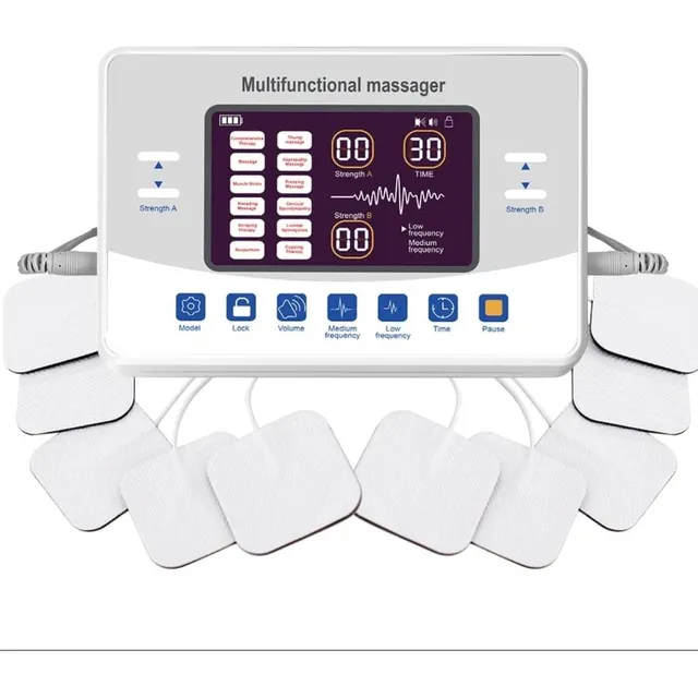 Masaje Eléctrico Tens 4 Parches Terapia Rehabilita Fortalece