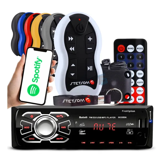 Som Automotivo Bluetooth Sem Toca Cd + Controle Stetsom 200m