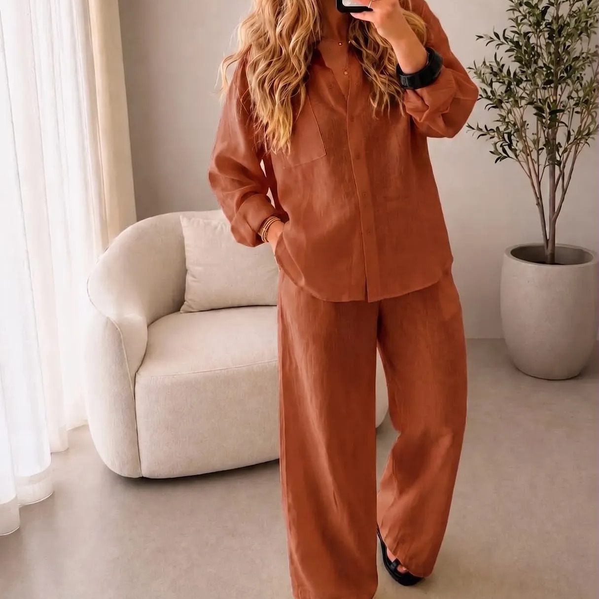 Conjunto Praiano Camisa e Calca Linho