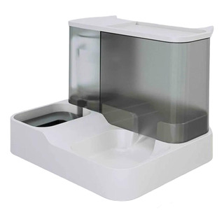 Comedero Y Bebedero Mascota 2.8k Y 1l Dispensador Gris Comedero Y Bebedero Mascota 2.8k Y 1l Dispensador Gris