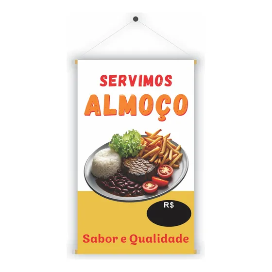 Banner Personalizado Completo Servimos Almoço 60x100 Comida