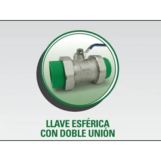 Llave De Paso Esférica Con Doble Unión 160 Mm Donsen