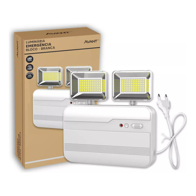 Luminária Luz Emergência Led 12w Bloco Evo 2 Faróis Recarregável 1200lm 6000k Branco Cód: ... Luminária Luz Emergência Led 12w Bloco Evo 2 Faróis Recarregável 1200lm 6000k Branco Cód: ...