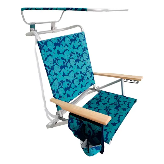 Silla Reposera Playa Baja Aluminio Con Techo 5 Posi- El Rey