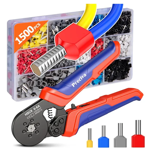 Kit 1500 Piezas Prensa Virolas Con Trinquete Hexagonal