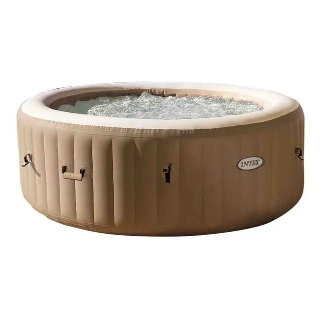 Alberca Jacuzzi Tina Hidromasaje Inflable 4 Personas Intex Color Sahara Tan