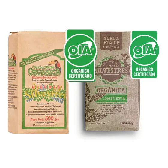Yerba Mate Orgánica Certificada - Hierbas Silvestres X 500 G