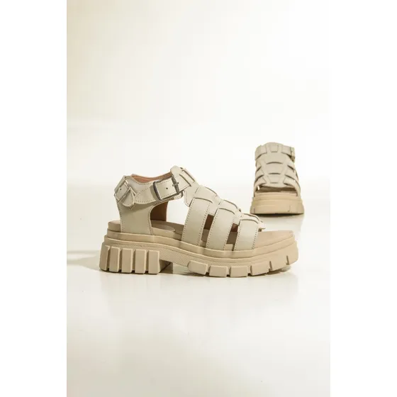 Sandalia Plataforma Moda Mujer Cuero - Art Moni -