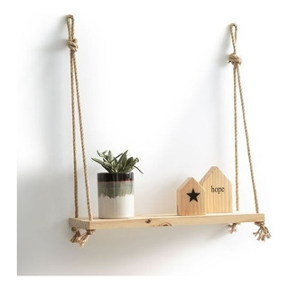 Estante Decorativo Con Cuerdas Madera Rustica Estante Decorativo Con Cuerdas Madera Rustica
