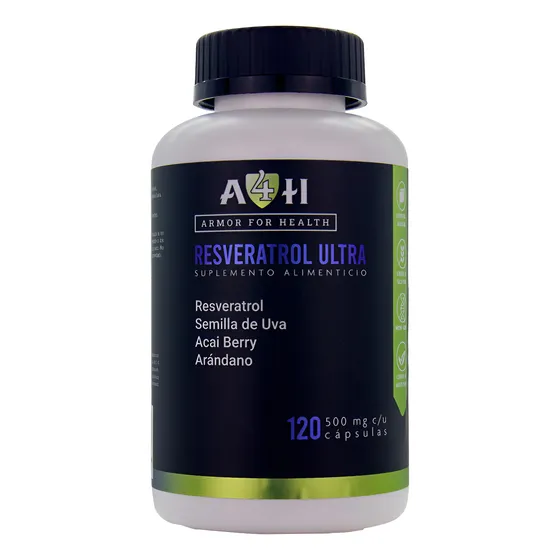 Suplemento Resveratrol Acai Arandano Semilla Uva 120 Cap A4h