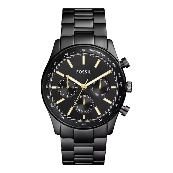 Reloj Fossil Bq2856 Acero En Color Negro 44 Mm
