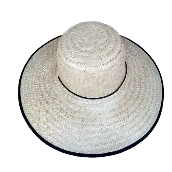 10 Chapéu Palha Surf Preto C/ Cordinha Aba 14cm M0125x
