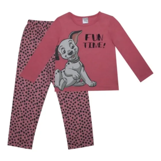 Pijama Larga 101 Dalmatas Rosado Fun Time Niñas