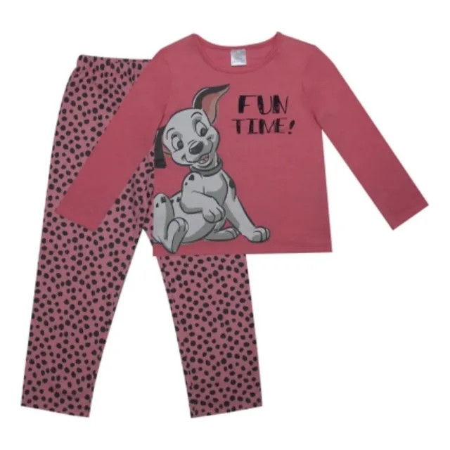 Pijama Larga 101 Dalmatas Rosado Fun Time Niñas