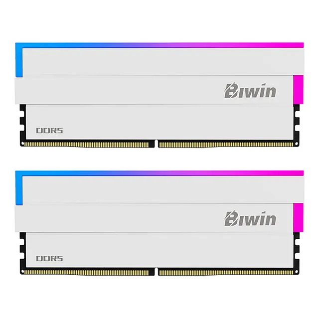 Memoria Ram Ddr5 32gb 7200mt/s Biwin Dw100 Rgb 2x16gb Blanco
