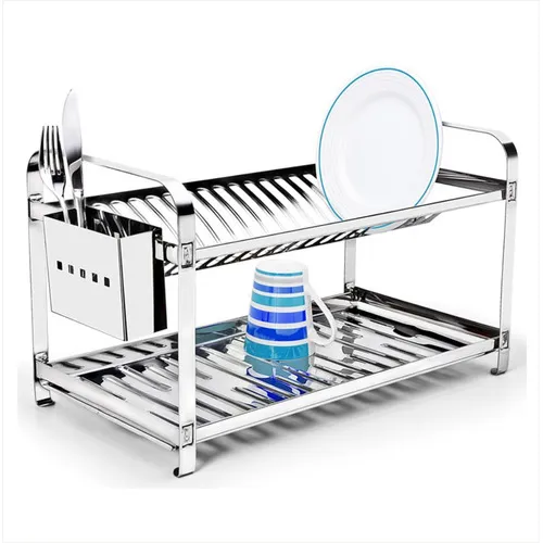 Mak-Inox 0420P Escorredor 20 Pratos Com Porta Talher Em Aço Inox