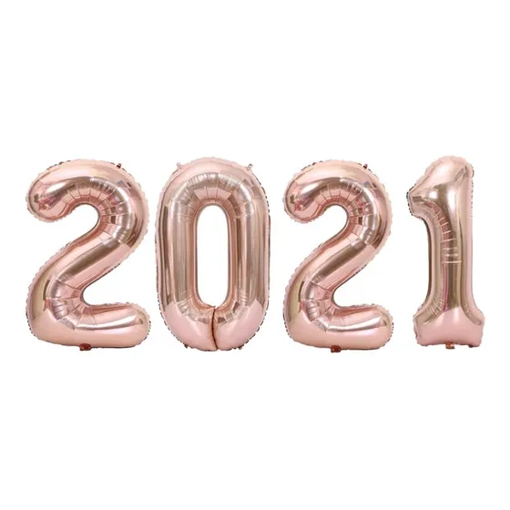 Globos De Numeros Metalicos Gigante 2021 Precio Mayoreo 90cm