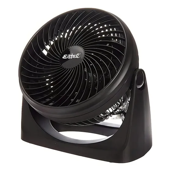 Ventilador Turbo 12 Pulgadas Piso Mesa Inclinable Eiffel 512 Cantidad de aspas 3 Color de la estructura Negro Color de las aspas Negro Diámetro 30 cm Material de las aspas Plástico