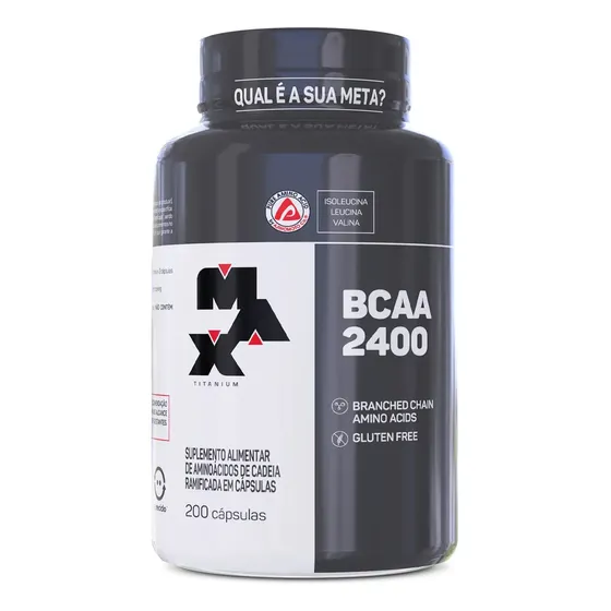 BCAA 2400 Max Titanium 200 Cápsulas Leucina Isoleucina Valina