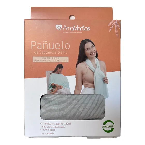 Pañuelo Lactancia De Algodón Natural 6 En 1 Multifunciones