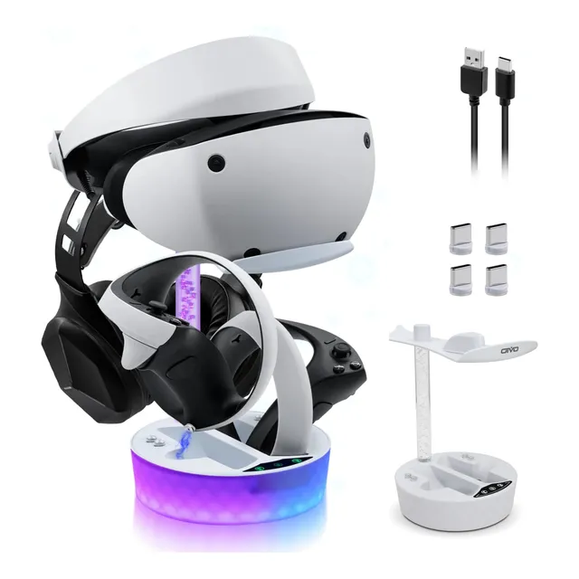 Base De Carregamento Para Playstation Óculos Ps Vr2 Led Rgb