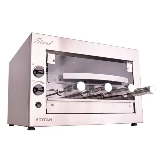 Assador A Gás Rotativo De Bancada 4 Espetos Titan Glp 220v