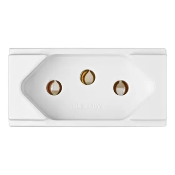 Modulo Interruptor De Tomada 2pinos + Terra 20a - Duale Up Cor Branco