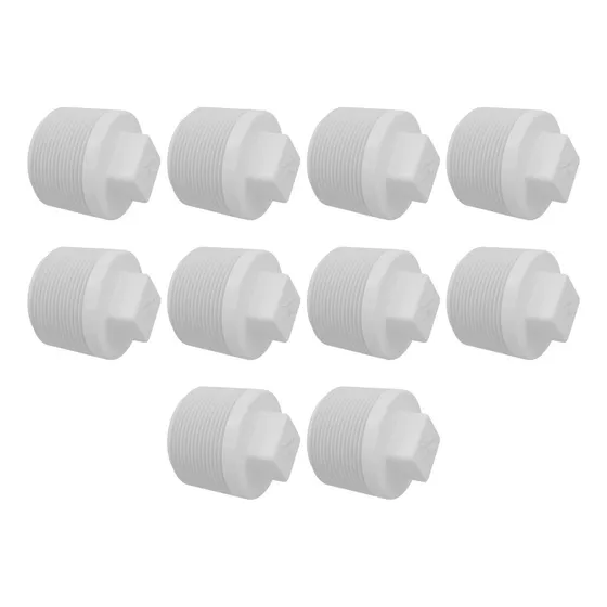 Kit Com 10 Plug Tampão Pvc Roscável De 1/2 Fortlev