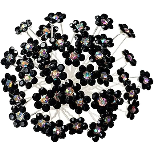 Betiteto Rinstone Flower Hair Pins, 40 Pcs U-shaped Tsfyi