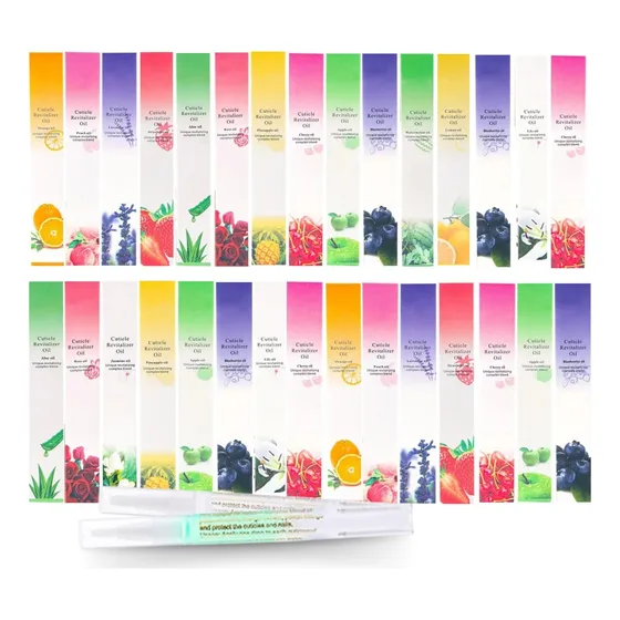 30 Caneta Óleo Hidratante Aromatizadas Unhas Manicure