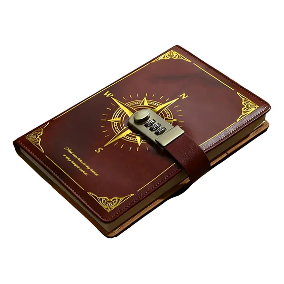 Caderno Diário Com Cadeado Segredo Lock Fechadura Senha Meta