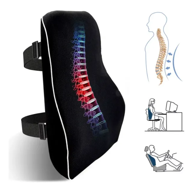 Cojínes Espaldar Lumbar Viscoelastica Ortopédica Gel + Funda