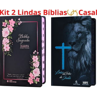Kit 2 Bíblias Sagrada Capa Dura Com Harpa E Indice Para O Casal Kit 2 Bíblias Sagrada Capa Dura Com Harpa E Indice Para O Casal