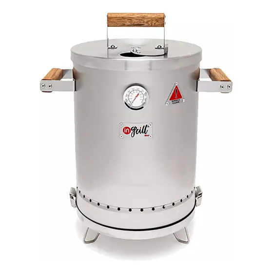 Barril Asador Ahumador Parrillero Premium Inoxidable Mini