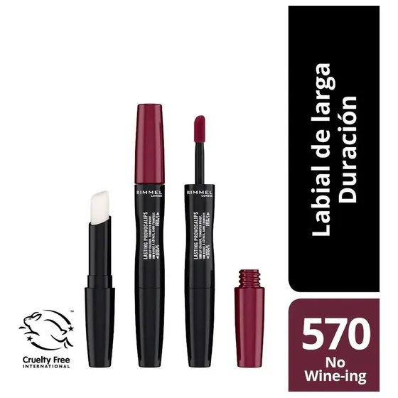 Rimmel Labial Líquido Lasting Provocalips Acabado Liso Color 570 No Wine-Ing