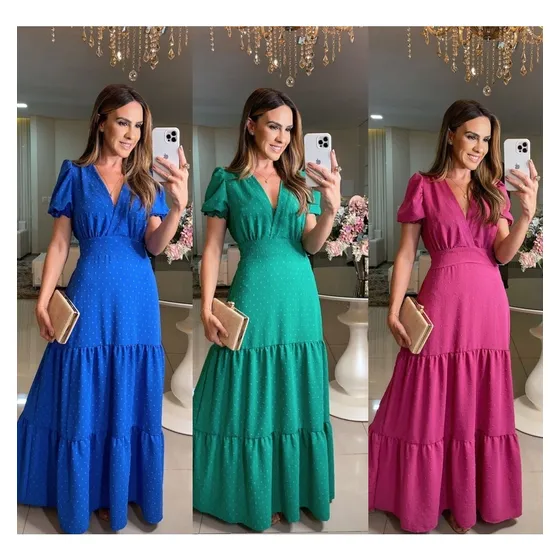Vestido Elegante Largo De Dama Fiesta 3 Capas