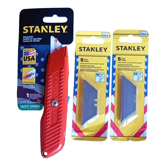 Navaja Auto-retractil Stanley 10-189c + 10 Cuchillas