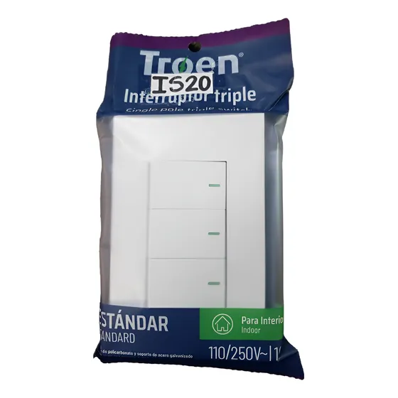 Interruptor Apagador Triple Blanco Troen