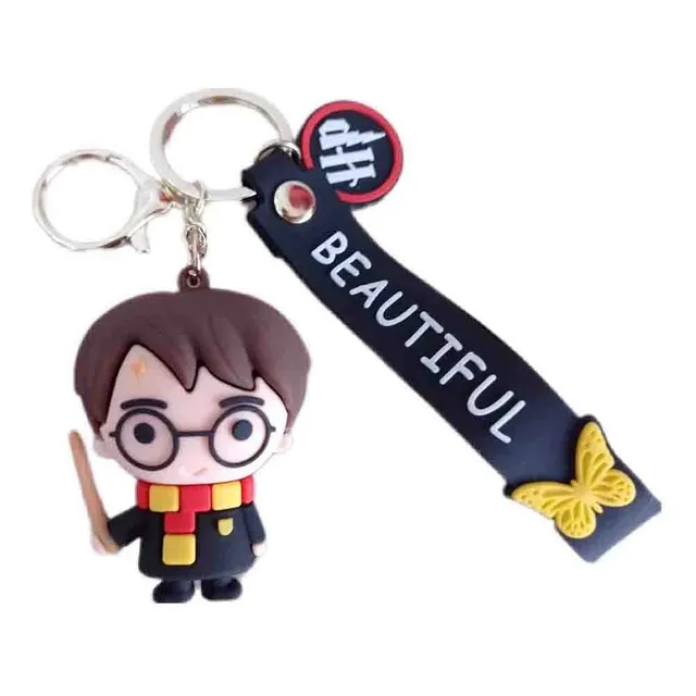 Llavero Goma Harry Potter Varita Y Bufanda Soga Beautiful N1
