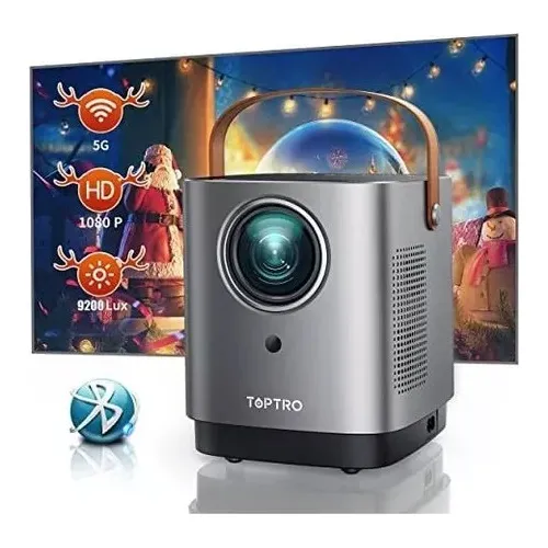 Proyector profesional Toptro TR23 Bluetooth Wifi 5g, 1080p 9200lux, Adecuado para salón, dormitorio, aula y oficina
