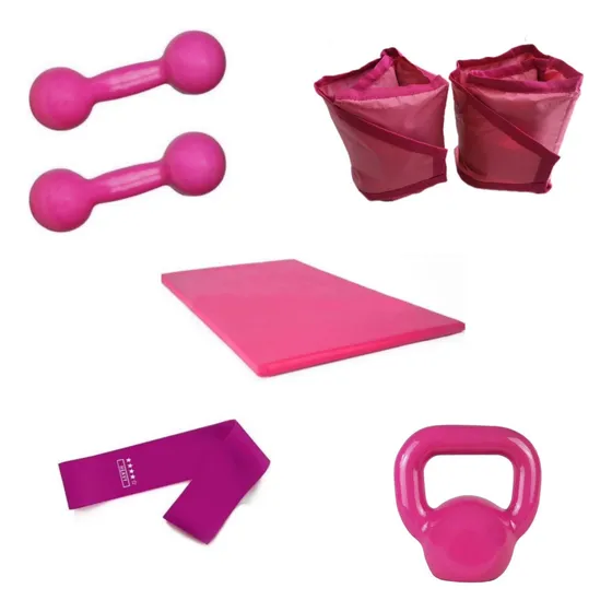 Halter 3kg+ Caneleira 3kg+ Kettlebell 4kg+ Colchonete+ Band
